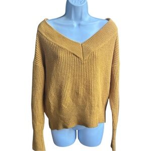 Yellow V-Neck Women's Sweater